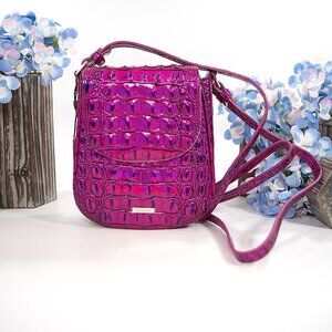 Brahmin Voltage Violet Iridescent Melbourne Leather Everlee Crossbody Bag NWT
